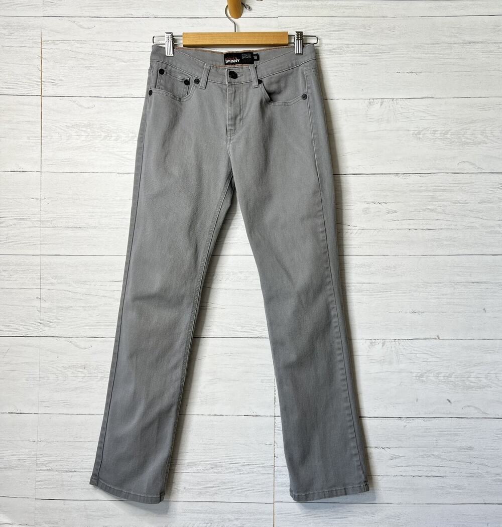 RSQ Jeans Boys Size 18 Gray London Skinny Cotton Blend Everyday Comfort Stretch